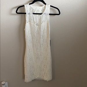 Express backless ivory lacy dress NWT